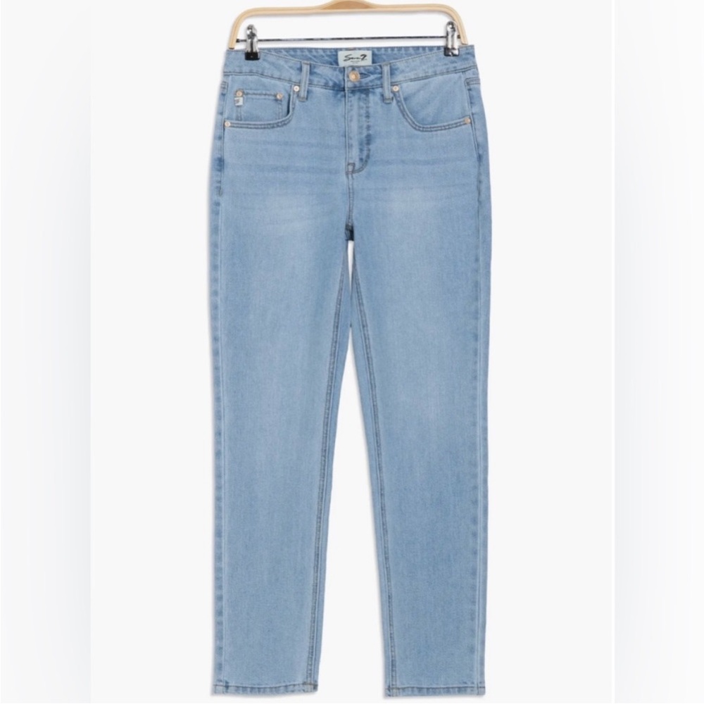 Seven7 90s Straight Leg Jeans Women Key West Light Wash Premium Denim